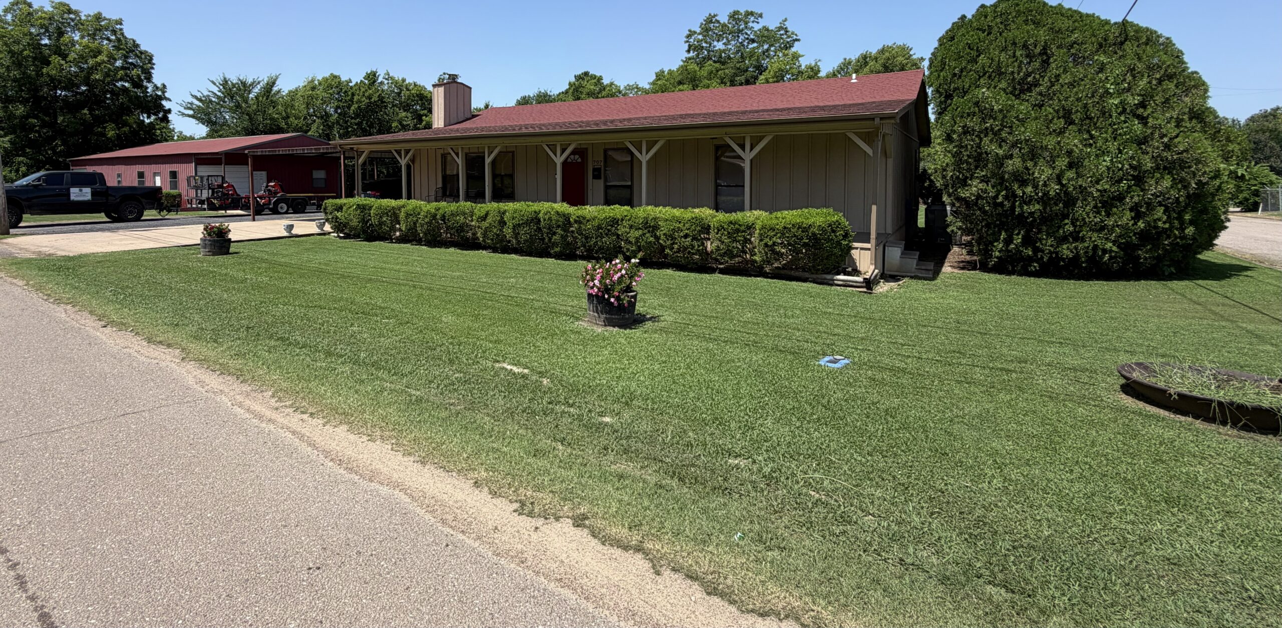 Professional lawn maintenance property